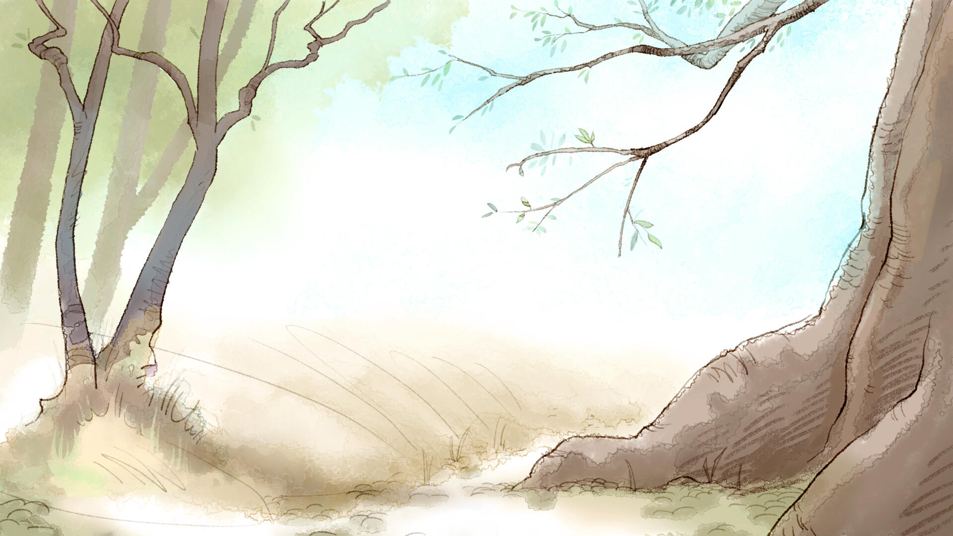 Picnic Spot background, done in Clip Studio