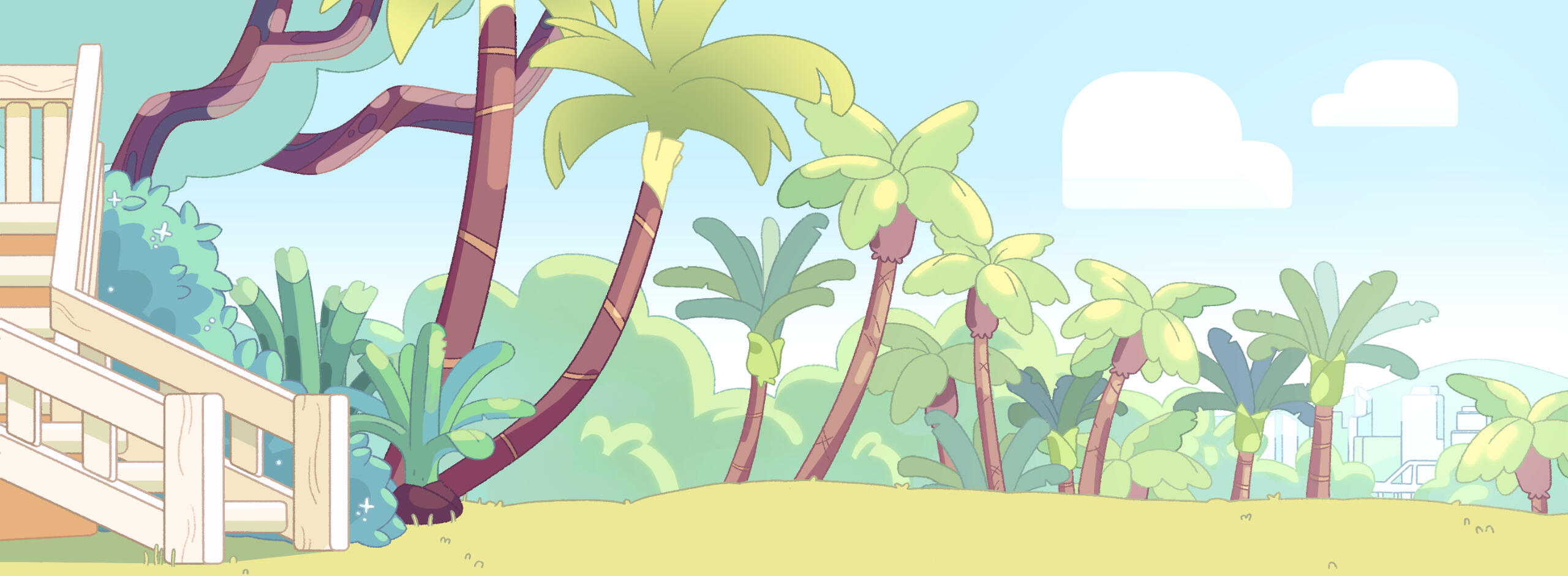 Backyard View background, done in Clip Studio