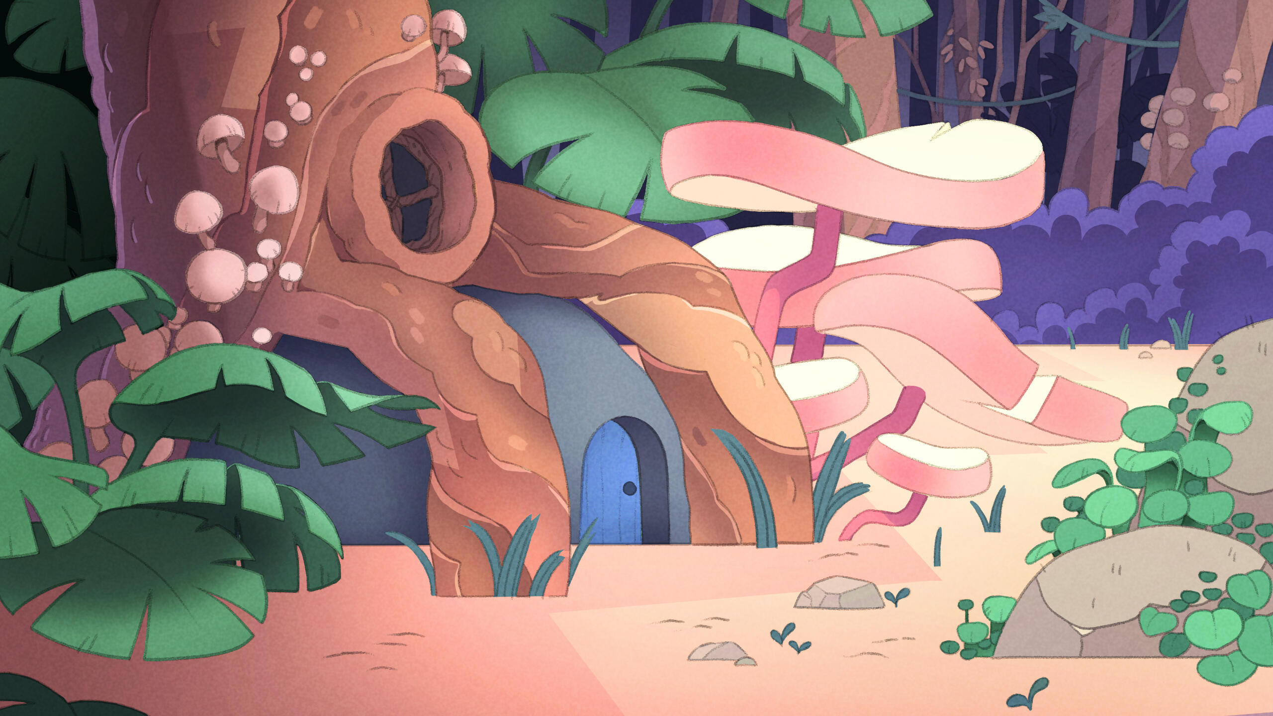 Forest home background, done in Clip Studio