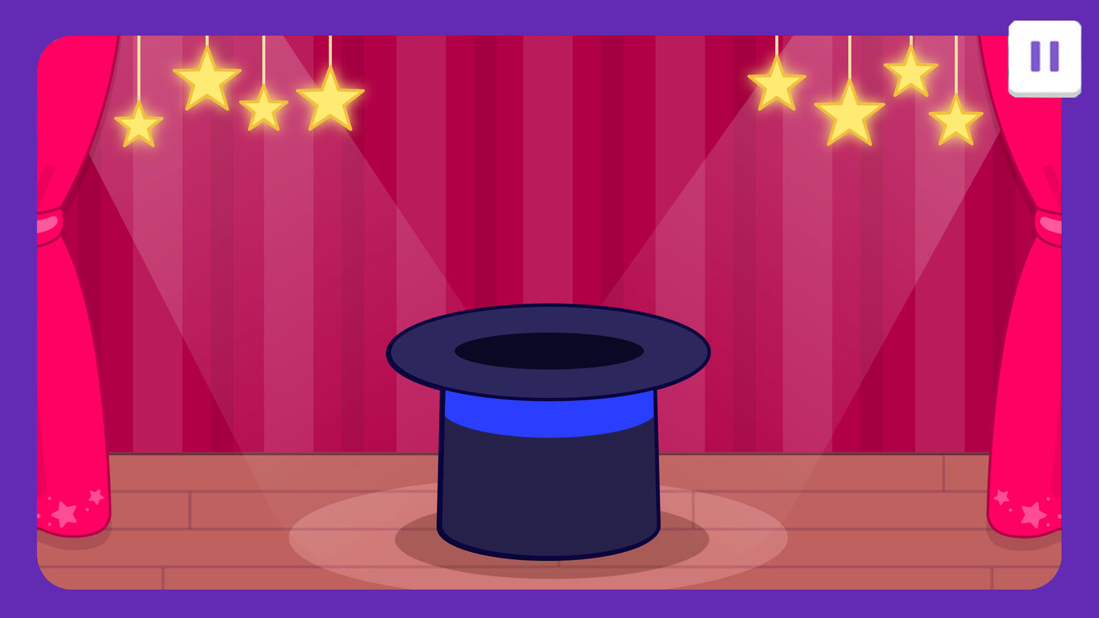 A background design with a magic hat, which objects come out of Made in Photoshop and Illustrator.